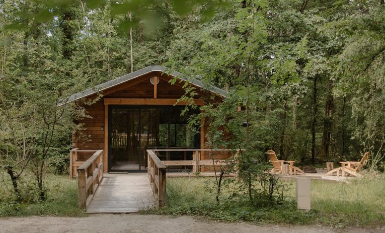 Maison en bois - salle de séminaire au vert dans la forêt
