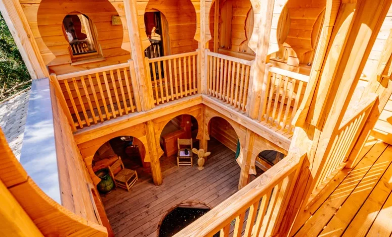 Vue sur les niveaux du Riad spa