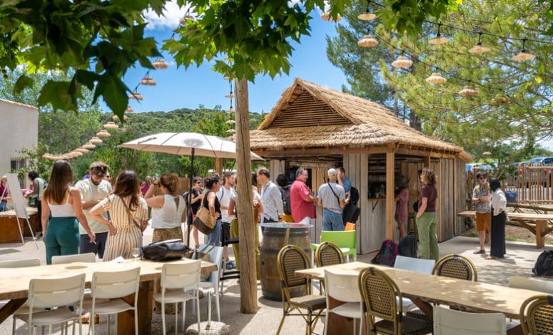 Collaborateurs échangeant lors d'un atelier de team-building au domaine