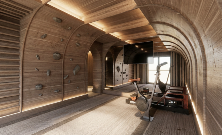 Salle de sport entièrement équipée du domaine pour seminaire ardeche