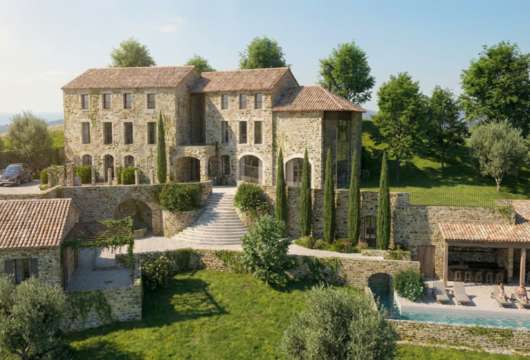Bâtisse en pierre entourée de verdure pour seminaire ardeche