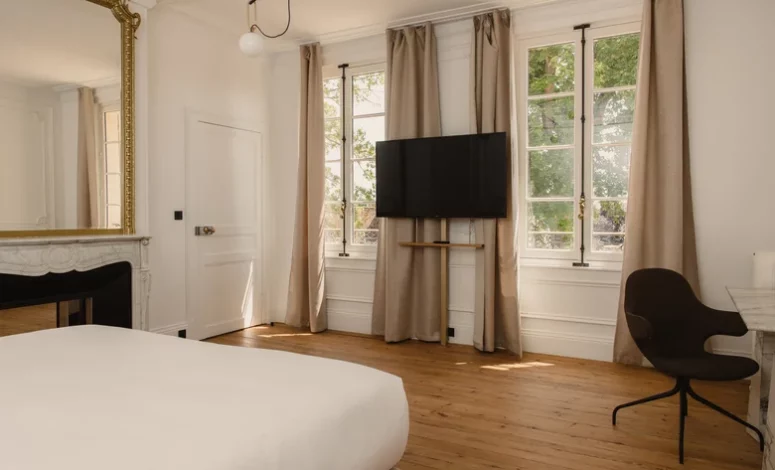 Chambre lumineuse pour un séminaire au vert